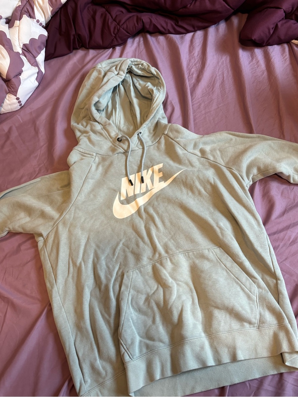 Nike Light Sage Green Hoodie with White Logo